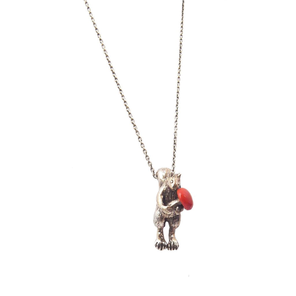 Squirrel and Toadstool necklace
