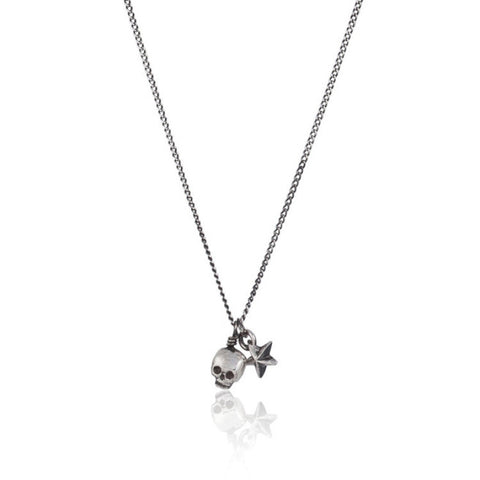 MOMOCREATURA Baby Skull And Tiny Star Pendant Silver Product Shot Main