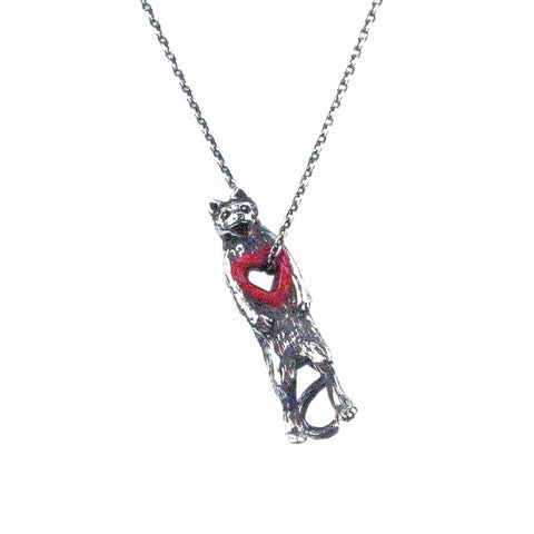 Stolen Heart Cat Necklace Silver Product Shot Main