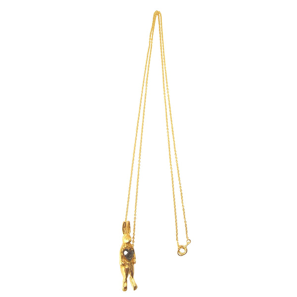 Stolen heart rabbit necklace Gold and Black