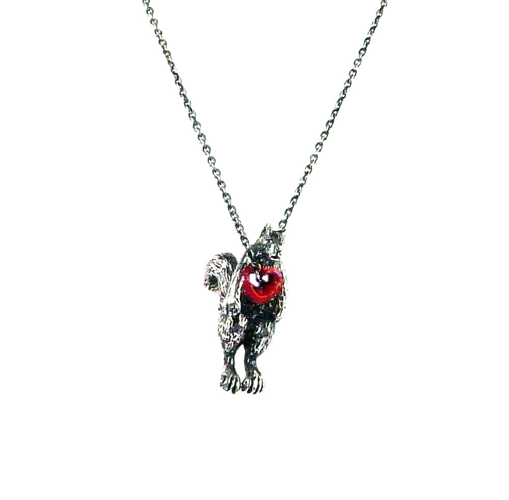 Stolen Heart Squirrel Necklace Silver Product Shot Main