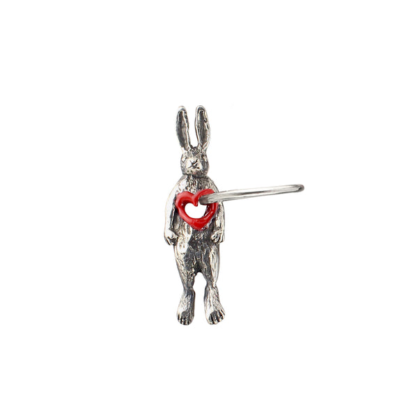Stolen Heart Bunny Rabbit Ring Silver