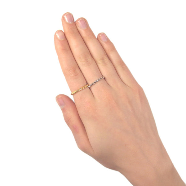 Small Irregular Studs Ring Silver on Model
