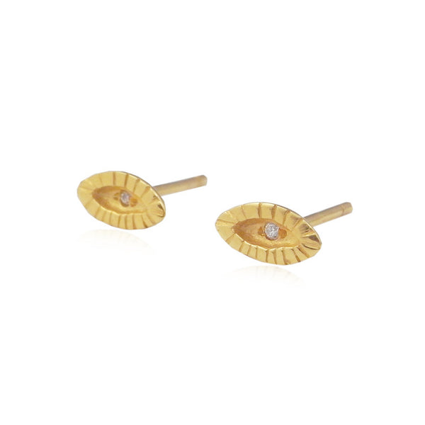 Tiny Eye Studs Gold Product Shot