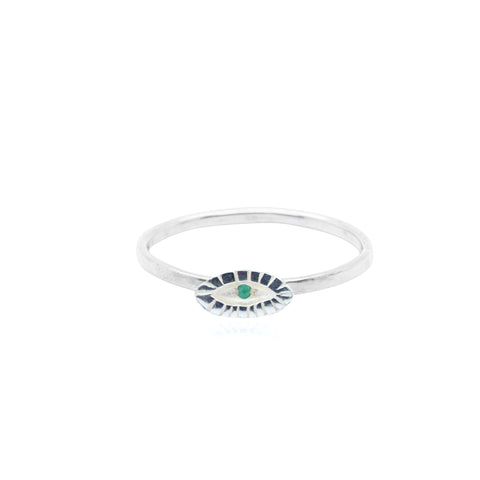 Tiny Eye Ring Emerald