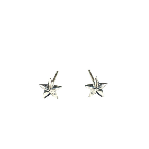 Tiny Star Stud Earrings Silver Product Shot